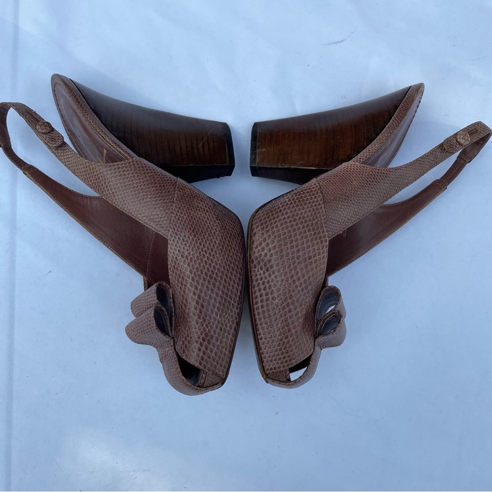 Yves Saint Laurent Python Sandals With Bow. Wood … - image 6